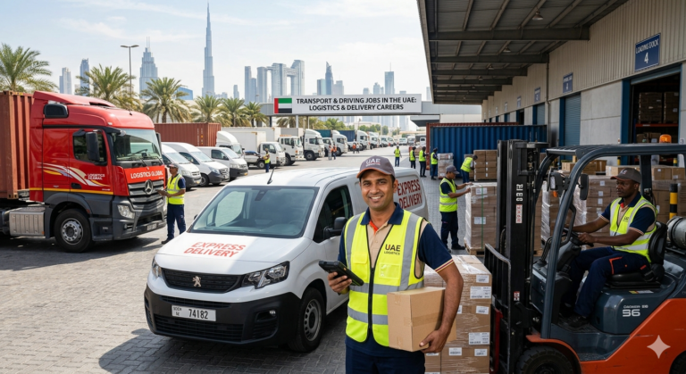 Transport & Driving Jobs in the UAE: logistics and delivery careers for foreign workers operating vans and trucks in urban highway settings.
