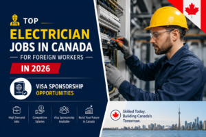 Electrician jobs in Canada 2026 for Foreign Workers in 2026 | Visa Sponsorship Opportunities highlighting skilled trades employment, licensed electrician roles, and pathways for international workers seeking employer-sponsored jobs in Canada.