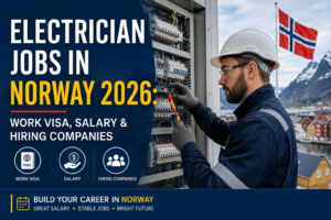 Norway Electrician Jobs in 2026: Work Visa, Salary & Hiring Companies featuring skilled electrician roles, competitive salaries, employer-sponsored work visas, and leading Norwegian companies hiring foreign professionals.
